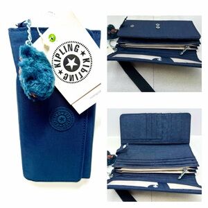 Kipling Wristlet Long Wallet Rubi in True Blue NWT